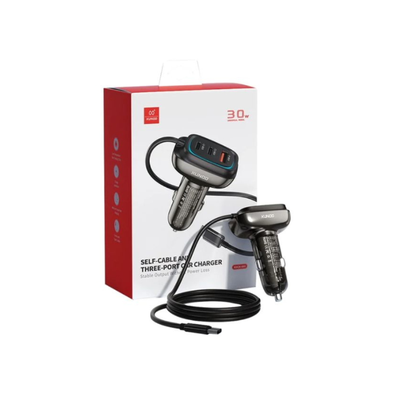 XUNDD XDCH-080 3 Port Car Charger Adapter - 30W - official view 2
