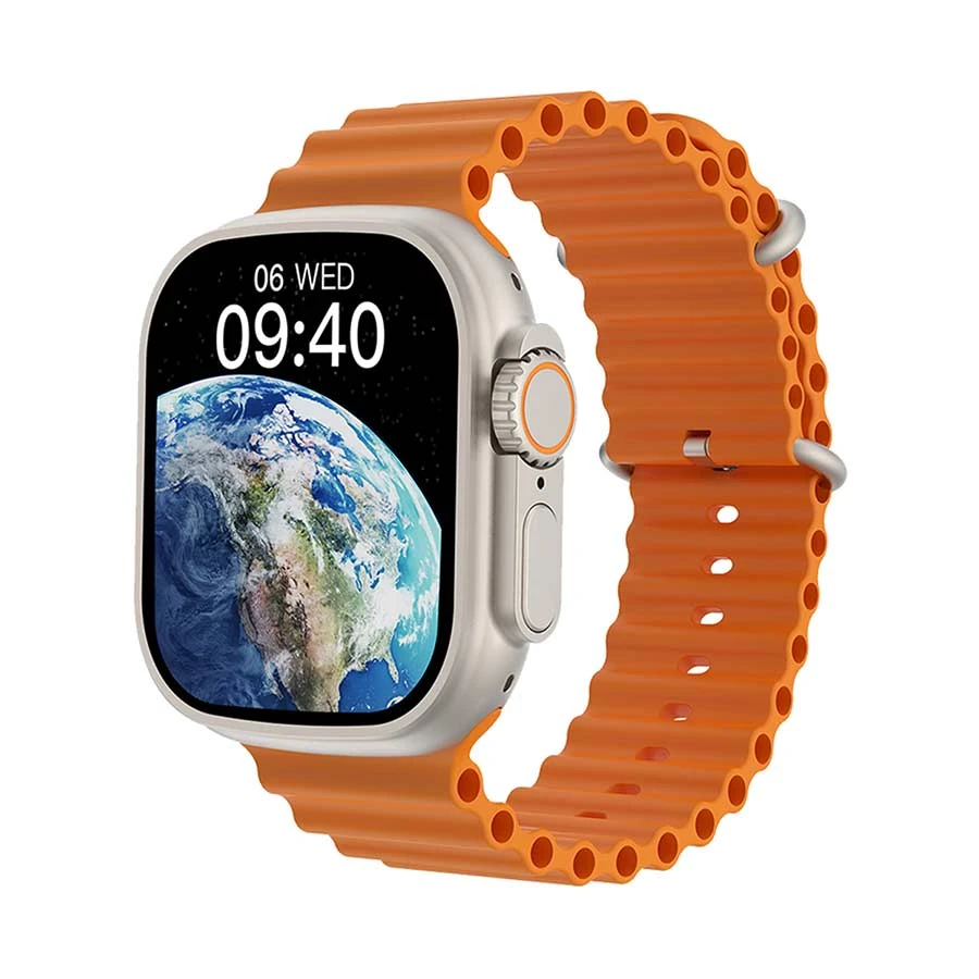 WiWU SW01 Ultra Max Smart Watch Case with Orange Sport Band