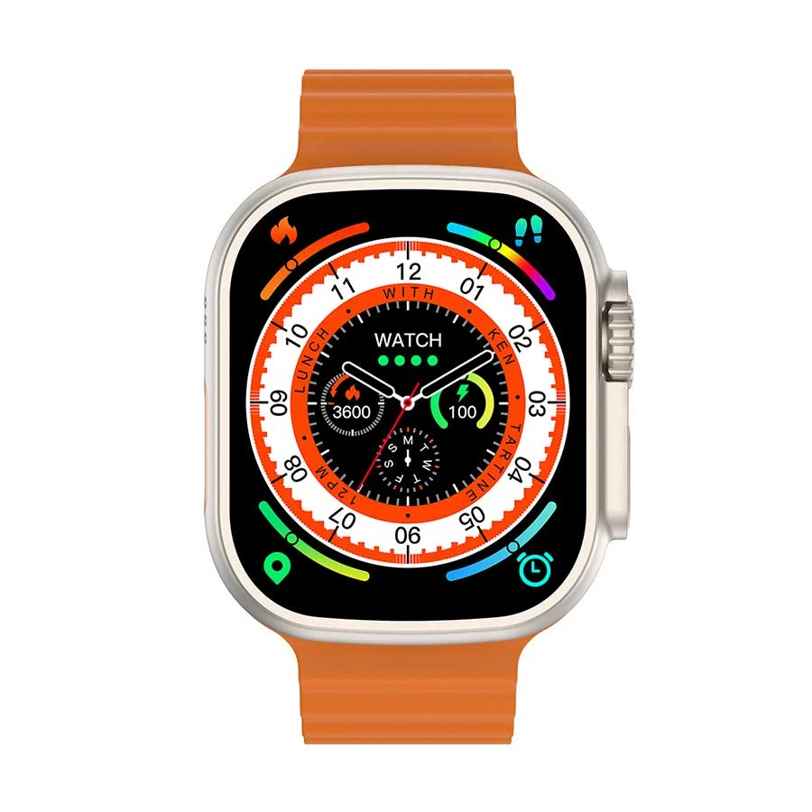 WiWU SW01 Ultra Smartwatch Case with Orange Sport Band