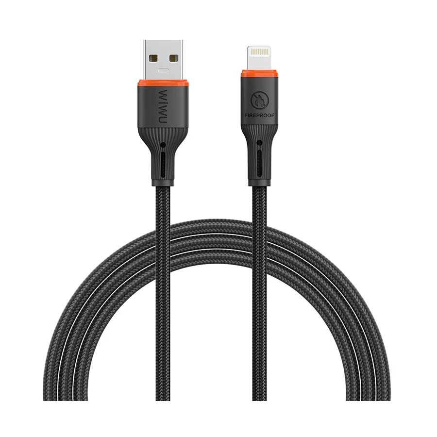 WiWU FlameGuard USB Male to Lightning Male 1.2 Meter Charging & Data Cable