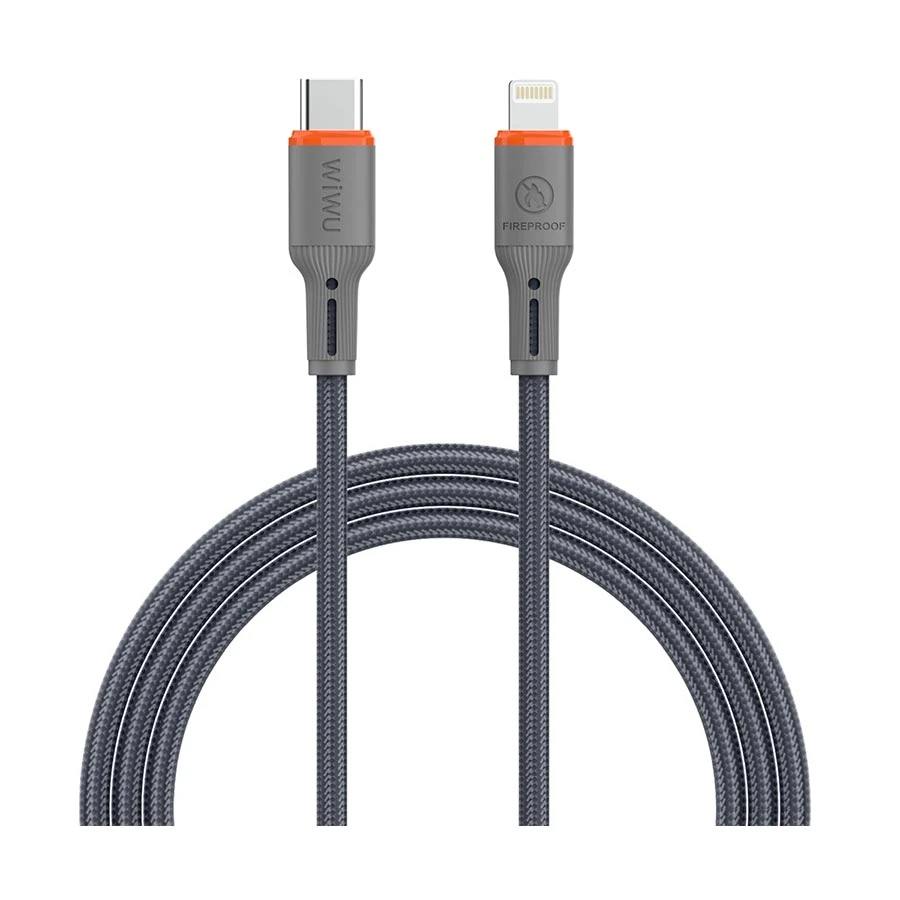 WiWU FlameGuard USB Type-C Male to Lightning Male, 1.2 Meter, Charging & Data Cable #Wi-C097