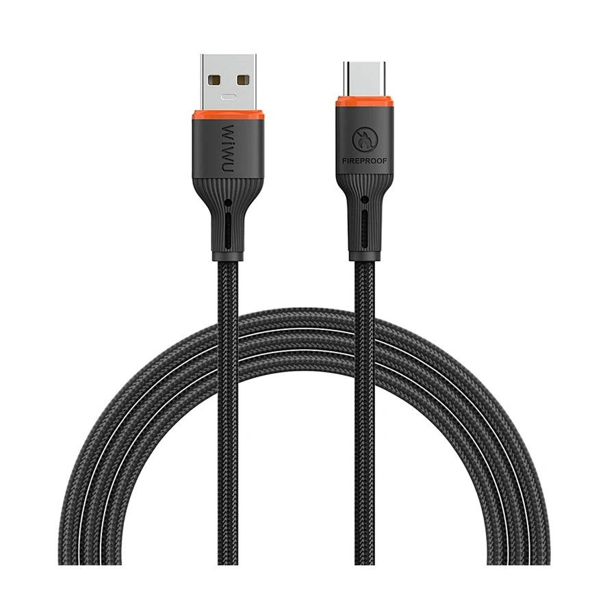 WiWU FlameGuard USB Male to Type-C Male, 1.2 Meter, Charging & Data Cable #Wi-C096