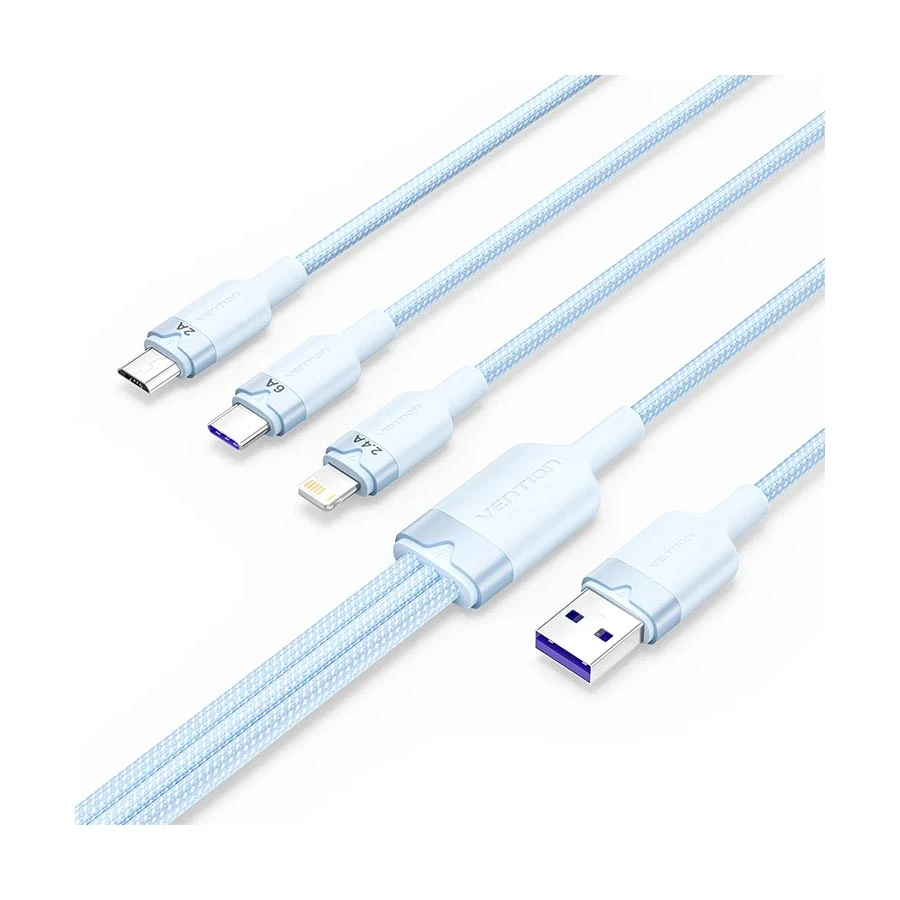 Vention CTRLG 3-in-1 USB Male to Type-C, Micro USB & Lightning Male, 1.5 Meter, Cable # CTRLG