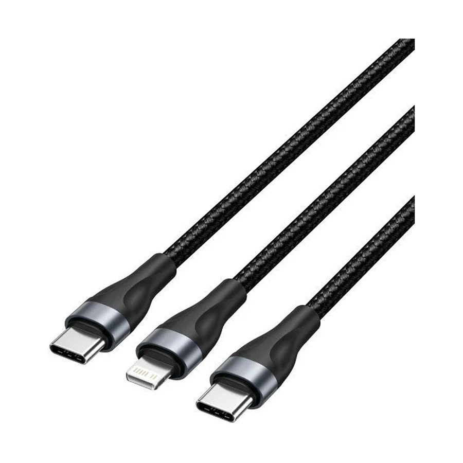 Vention H17BAV 2-in-1 USB Type-C Male to Type-C & Lightning Male, 1.2 Meter, Cable # H17BAV (60W)