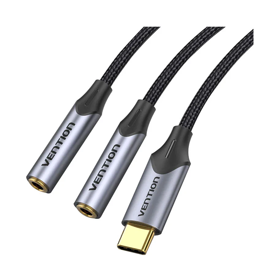 Vention BGNHY Type-C Male to Dual 3.5mm Female, 0.3 Meter, Audio Splitter # BGNHY