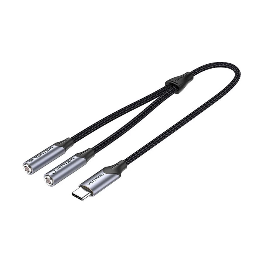 Vention BGPHY Type-C Male to Dual 3.5mm (TRS) Female, 0.3 Meter, Converter #BGPHY