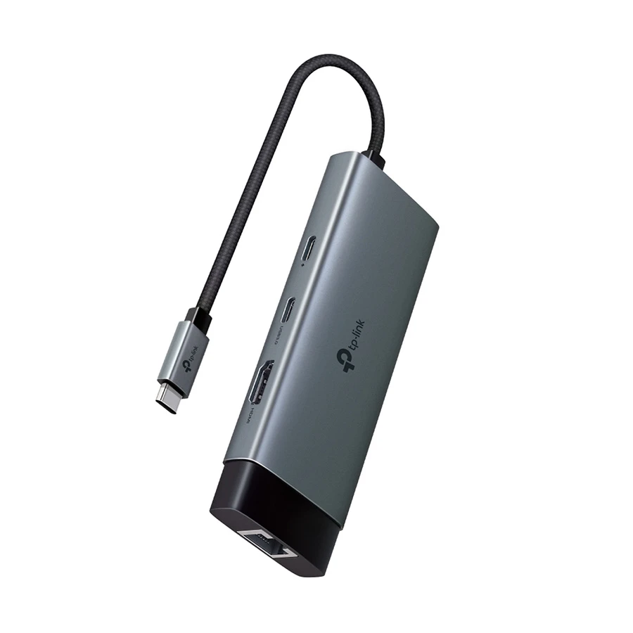 TP-Link UH6120C V1 Type-C Male to Dual USB, Dual USB Type-C, HDMI & Lan Female Converter #UH6120C