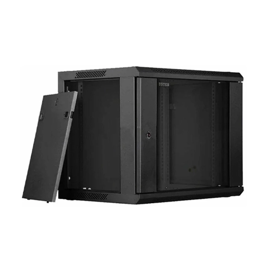 Toten 9U 600x600 Wall Mounted Server Cabinet and Tempered Glass Door Round Lock with 2 x Fans, 6-Port PDU #P2.6609.9001