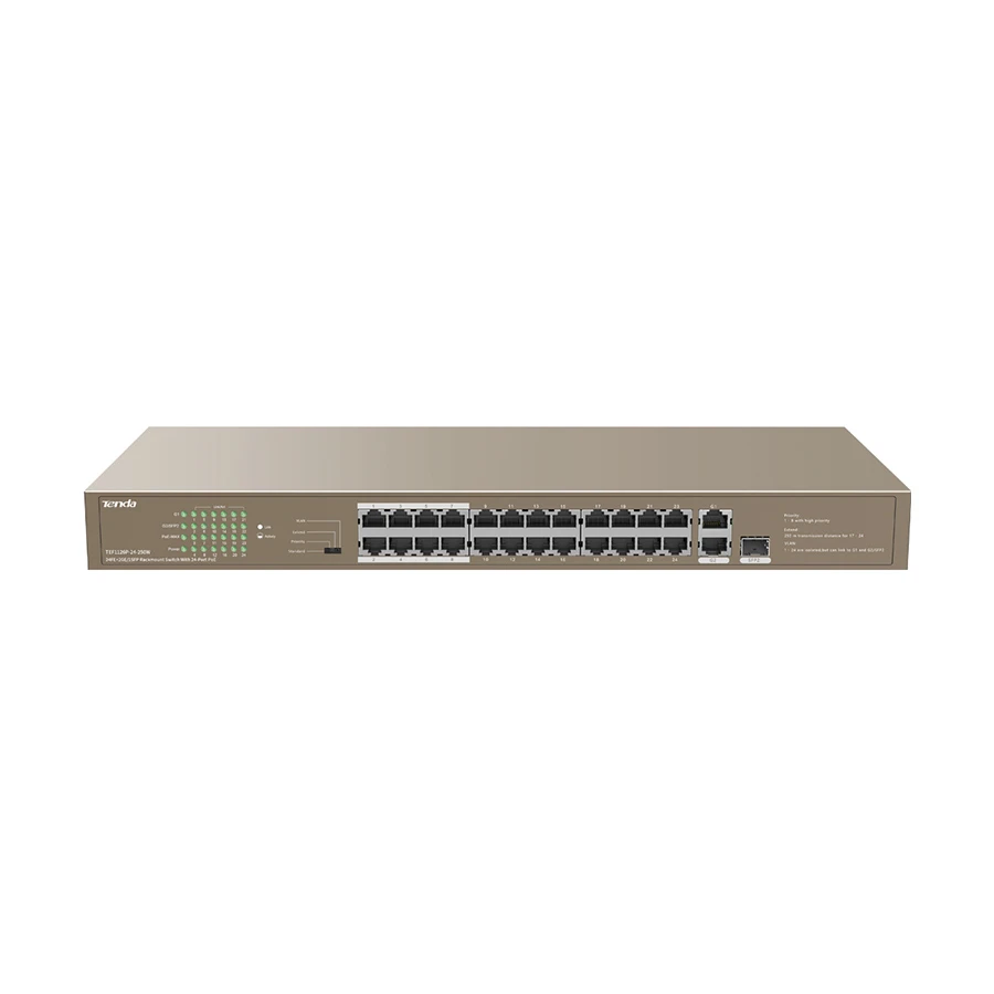 Tenda TEF1126P-24-250W 27-Port Unmanaged PoE Switch
