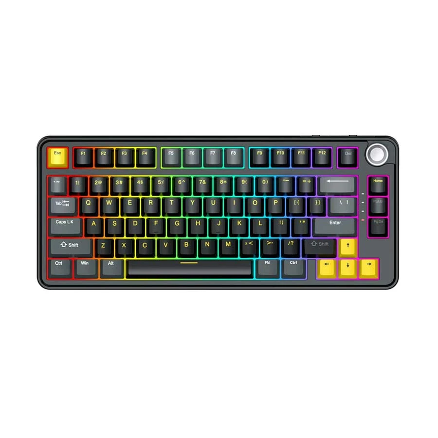 T-WOLF T40 RGB Tri Mode & Grey Mechanical Gaming Keyboard