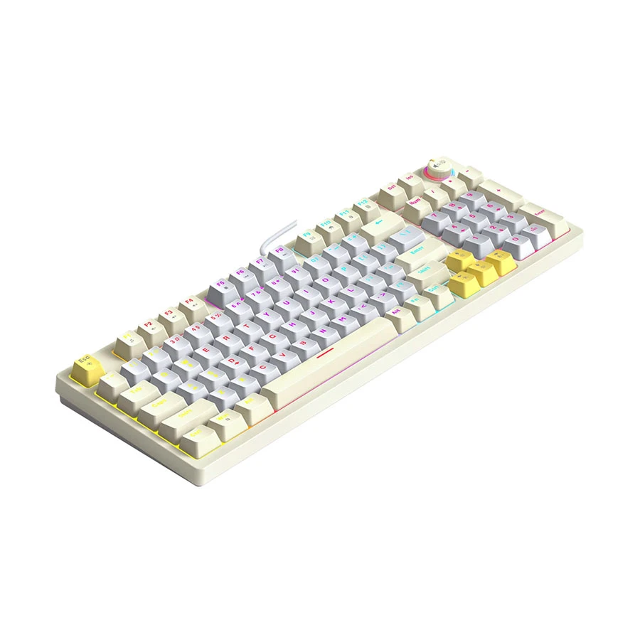 T-WOLF T50 RGB Wired ( Switch) Gray & White Mechanical Gaming Keyboard