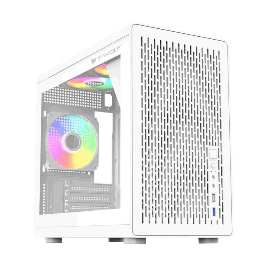 T-WOLF XPLENDER WH ARGB Mini Tower Micro-ATX Gaming Desktop Case