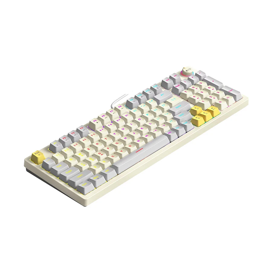 T-WOLF T50 RGB Wired ( Switch) White & Gray Mechanical Gaming Keyboard