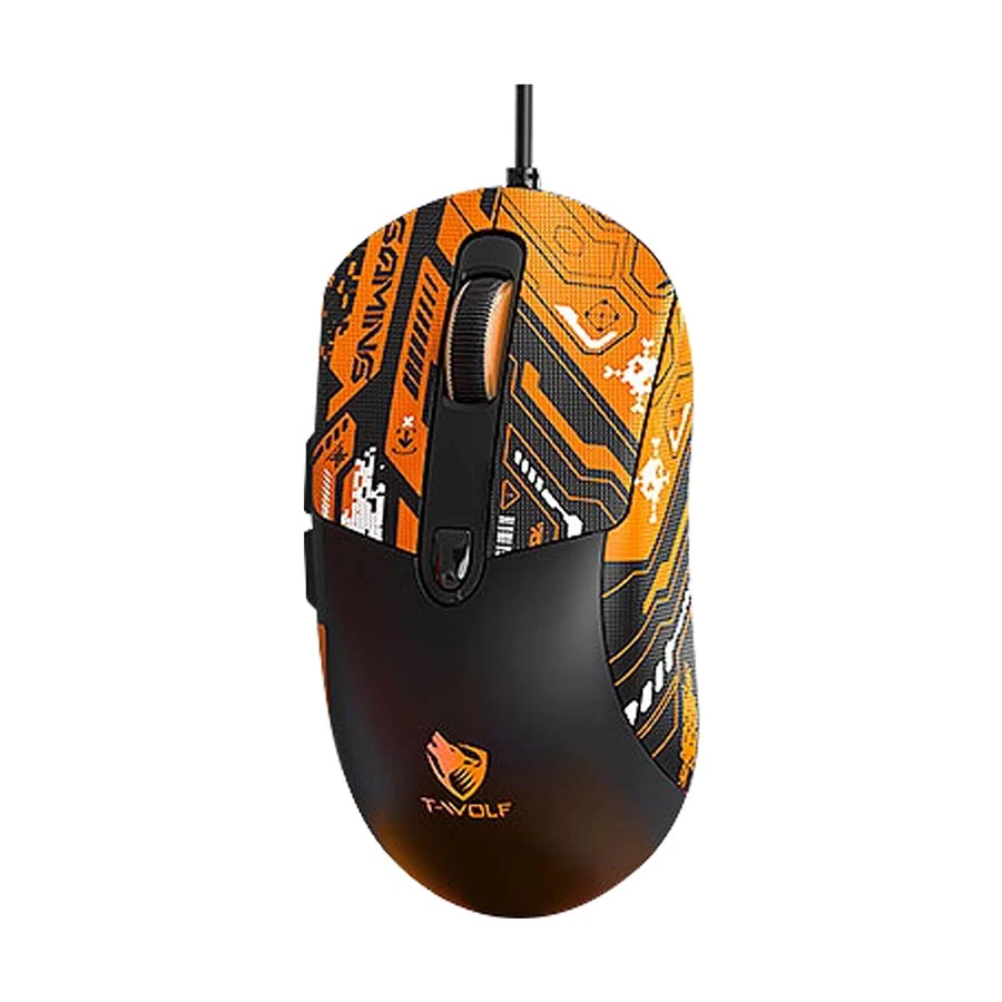 T-WOLF G550 RGB Wired Gaming Mouse With Orange Gengar Kuromi Sticker