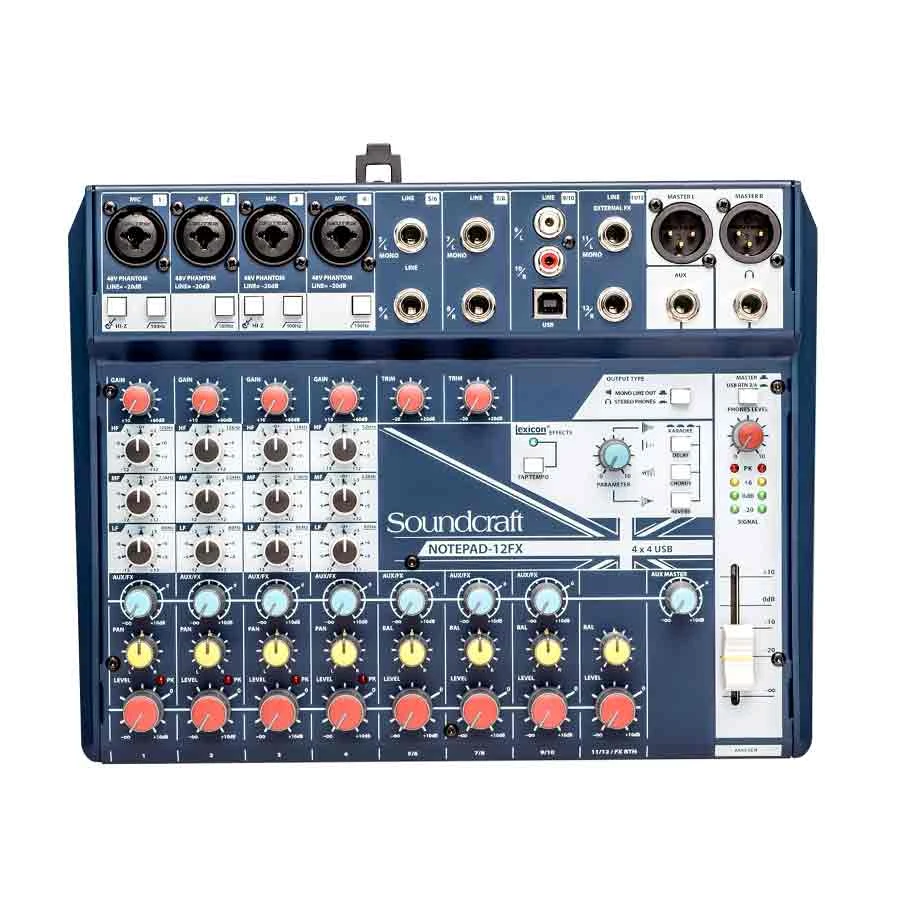 Soundcraft Notepad 12FX 12 Channel Digital Mixing Console with USB I/O And Lexicon Effects