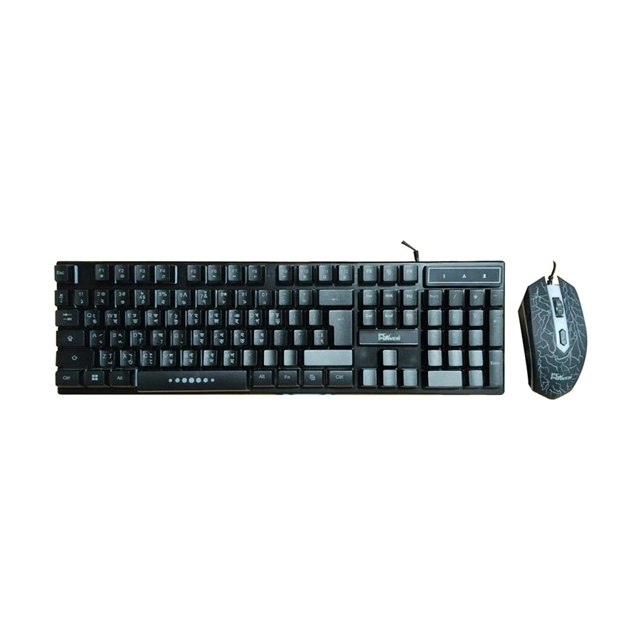 PC Power PGC801DG17 Wired Gaming Keyboard & Mouse Combo with Bangla