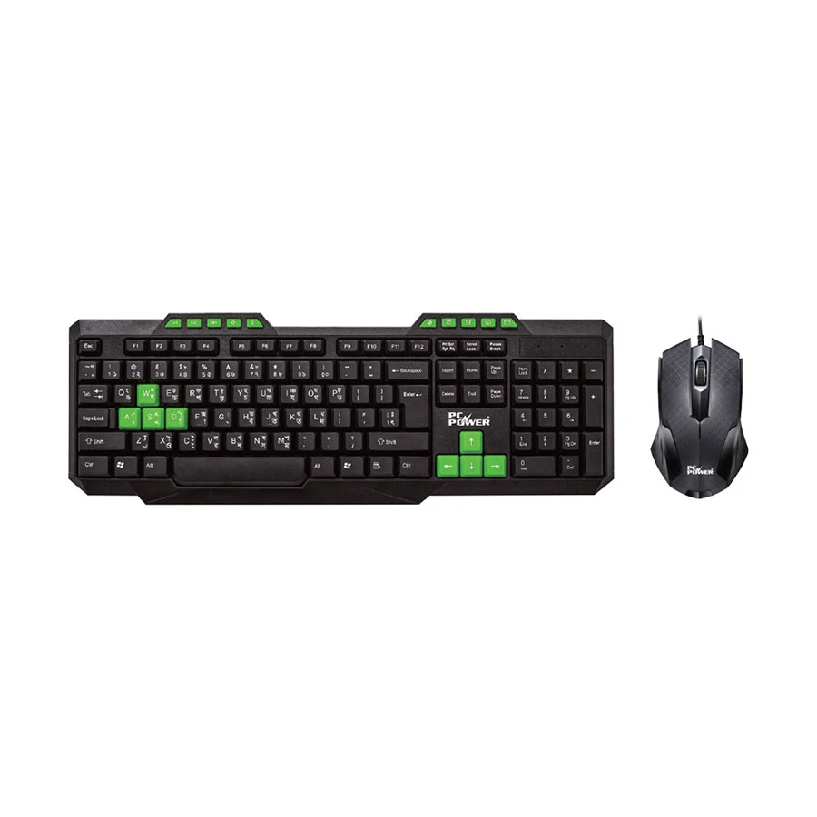 PC Power PGC303Y103 Wired Keyboard & Mouse Combo with Bangla