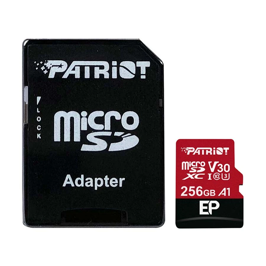 Patriot EP Series 256GB MicroSD UHS-I U3 Class 10 A1 V30 Memory Card with Adapter #PEF256GEP31MCX
