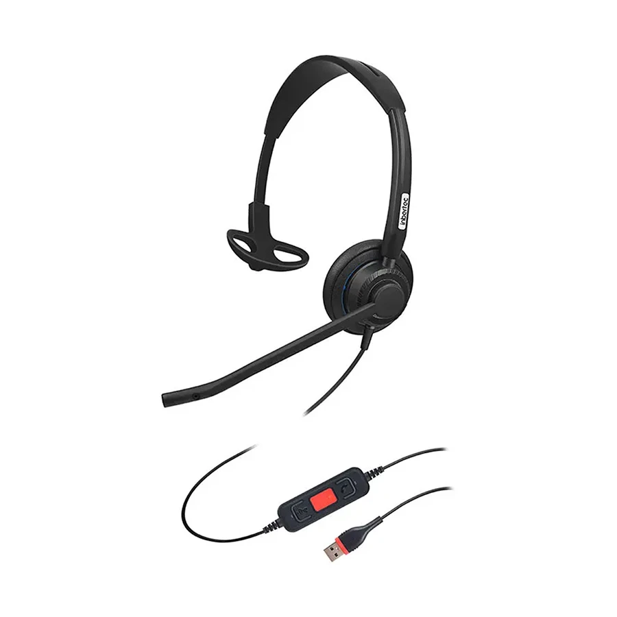 Inbertec UB815M Mono Wired USB Noise Cancelling Headphone